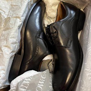 Johnston & Murphy Harmon Plain Toe Oxfords Black Men's 10 Leather Jos A Bank